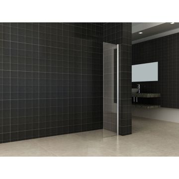 Wiesbaden Comfort zijwand met muurprofiel 300 x 2000 x 10 mm nano helder glas/chroom