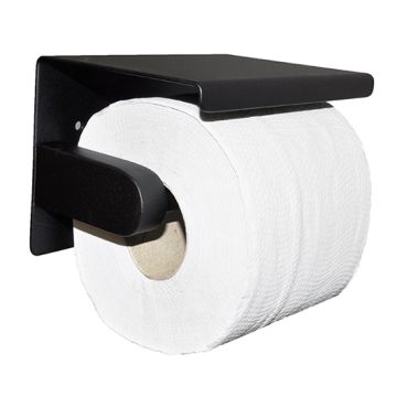 Wiesbaden Brush toiletrolhouder mat zwart