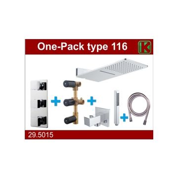 Wiesbaden one-pack inbouwthermostaatset type 116 CHR (24x55)