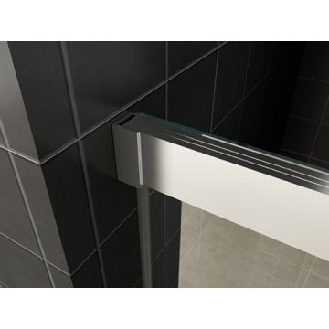 Wiesbaden Puerta nisdeur met 1 schuifdeur 900 x 2000 x 8 mm nano helder glas/chroom