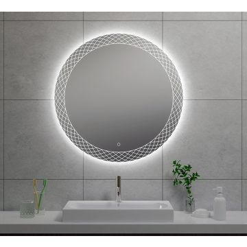 Wiesbaden Deco spiegel rond met LED, dimbaar 80 cm