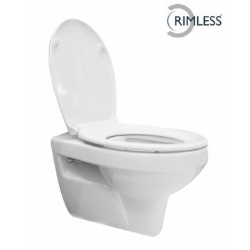 Xellanz Trevi wandcloset rimless met Ultimo 3.0 toiletzitting softclose en quick release glans wit