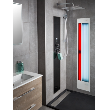 Xenz Feel Good Shower UV en Infrarood aluminium 180x40 Wit