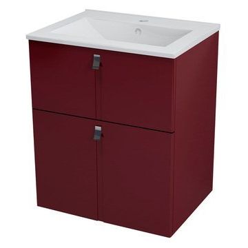 Sapho Mitra Badkamermeubel keramiek/MDF 60x45x70 bordeaux rood