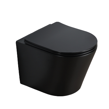 Sanisupply rimless compact hangtoilet met softclose zitting 48cm mat zwart