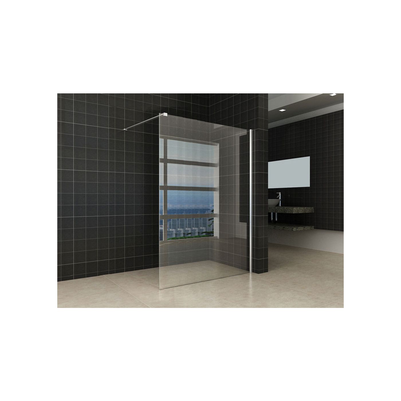 Wiesbaden Comfort inloopdouche 1400 x 2000 x 8 mm nano helder glas/chroom