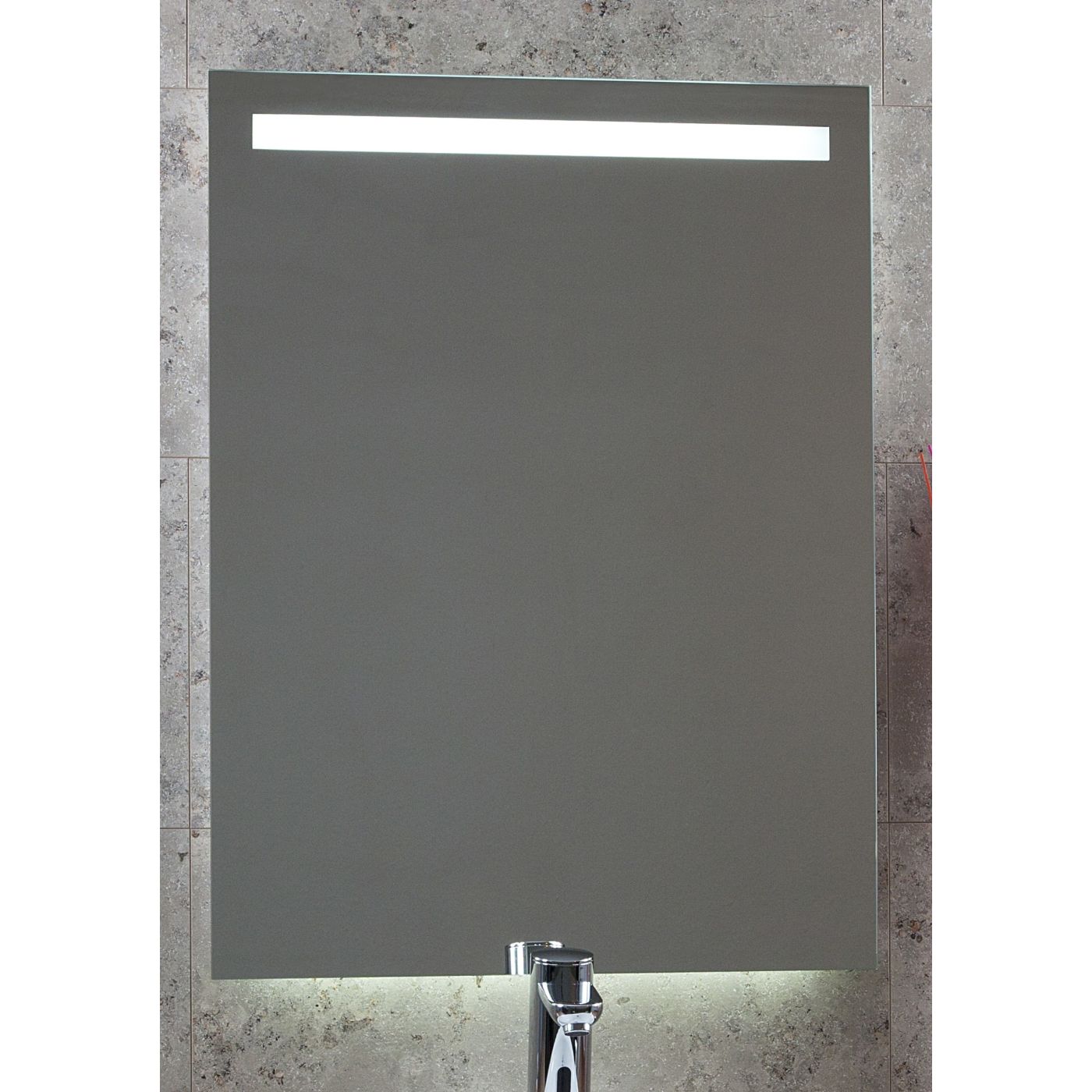 Novara Led Line spiegel rechthoek met led verlichting 80x80x3 cm + spiegel verwarming