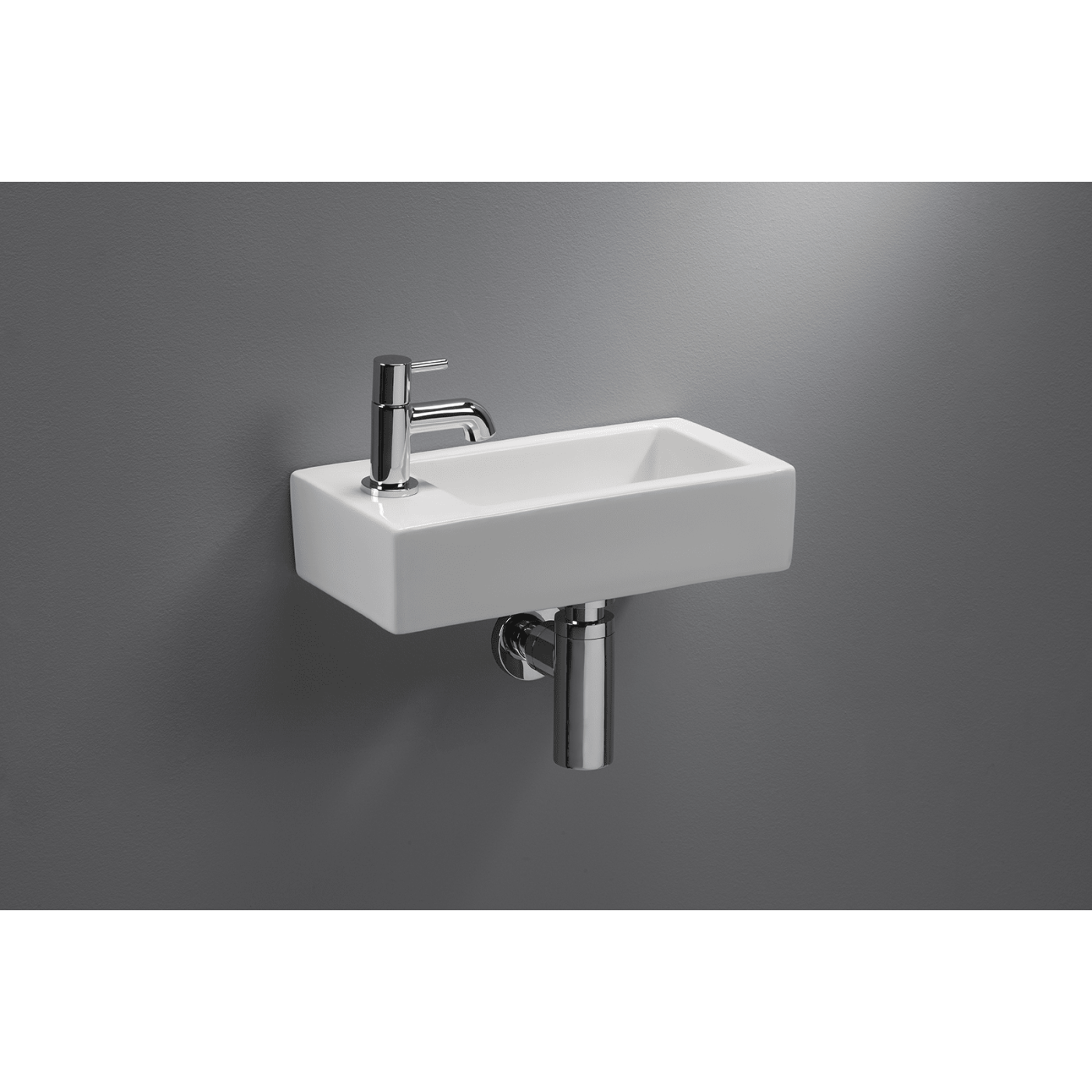 Novara Fontana keramische fontein kraan gat links 36,5x18x9 cm wit