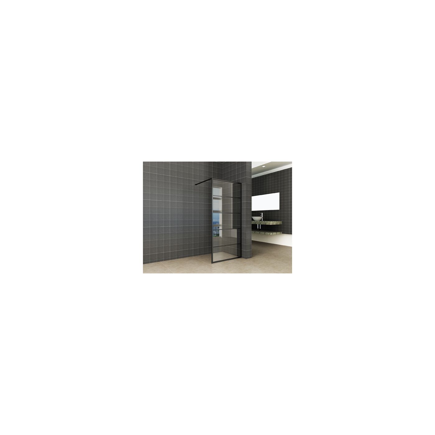 Wiesbaden Horizon mat zwarte inloopdouche 110x200 8 mm nano glas