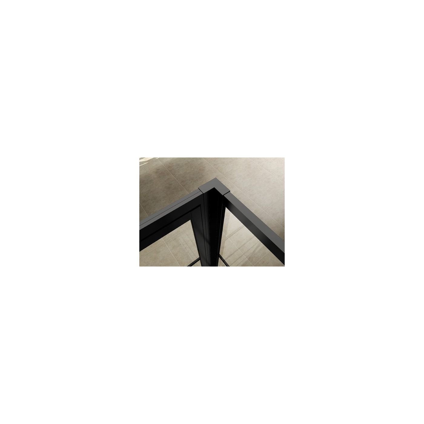 Wiesbaden Horizon koppelset inloopdouche met nisdeur mat zwart