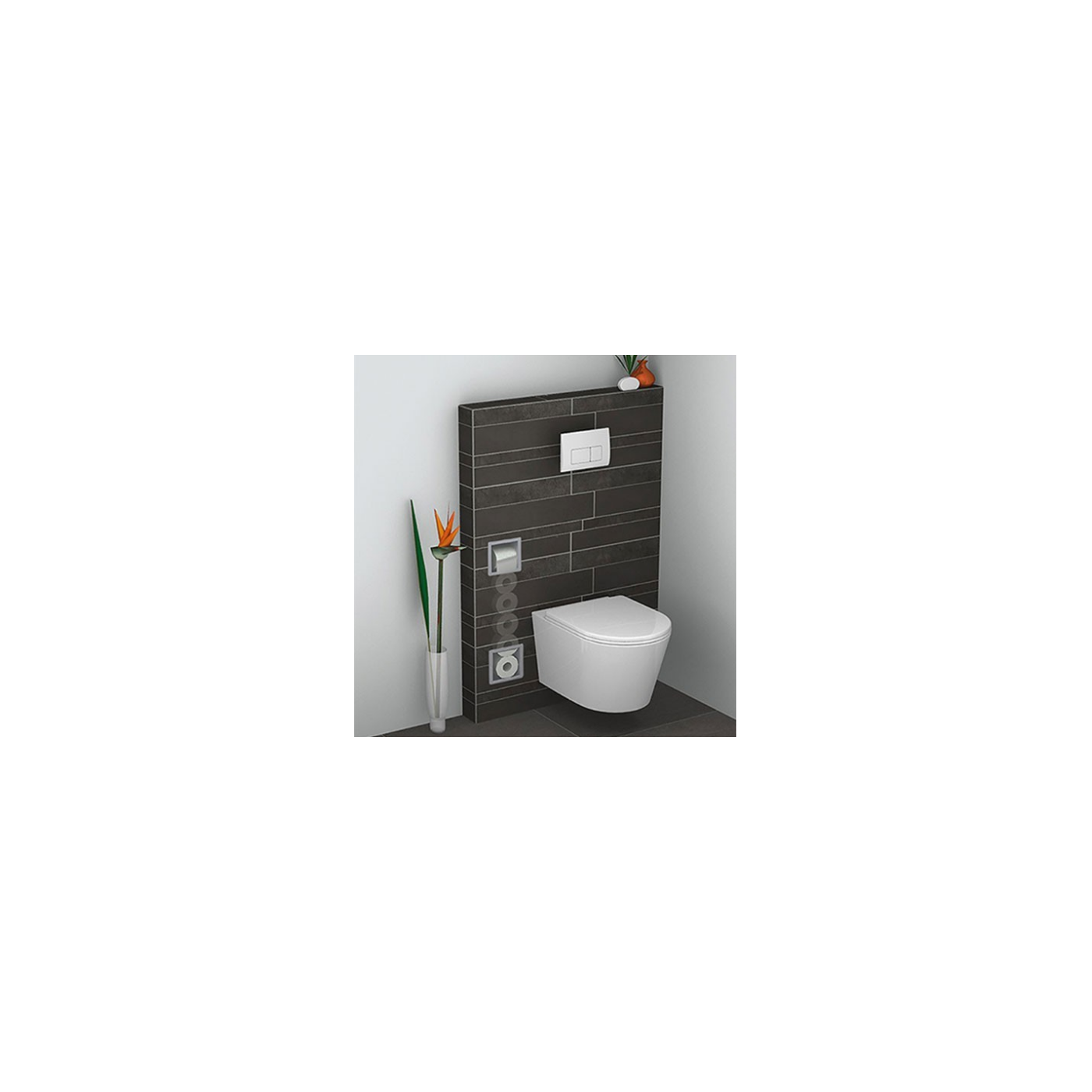 Wiesbaden inbouw toiletrolhouder met inbouw reserverolhouder RVS