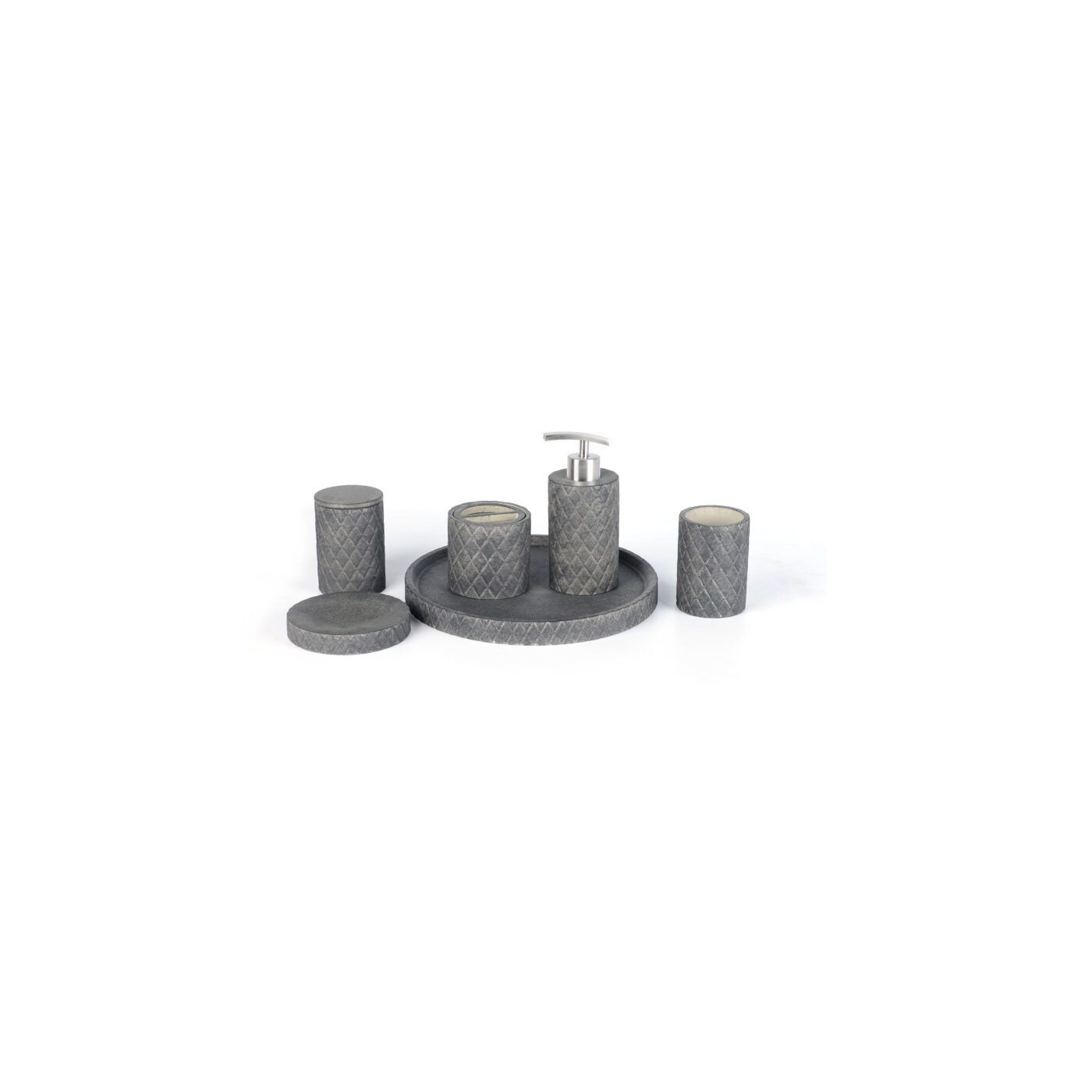 Ideavit Idea.Isy-D2 badkamer accessoires set 6-delig beton donker grijs