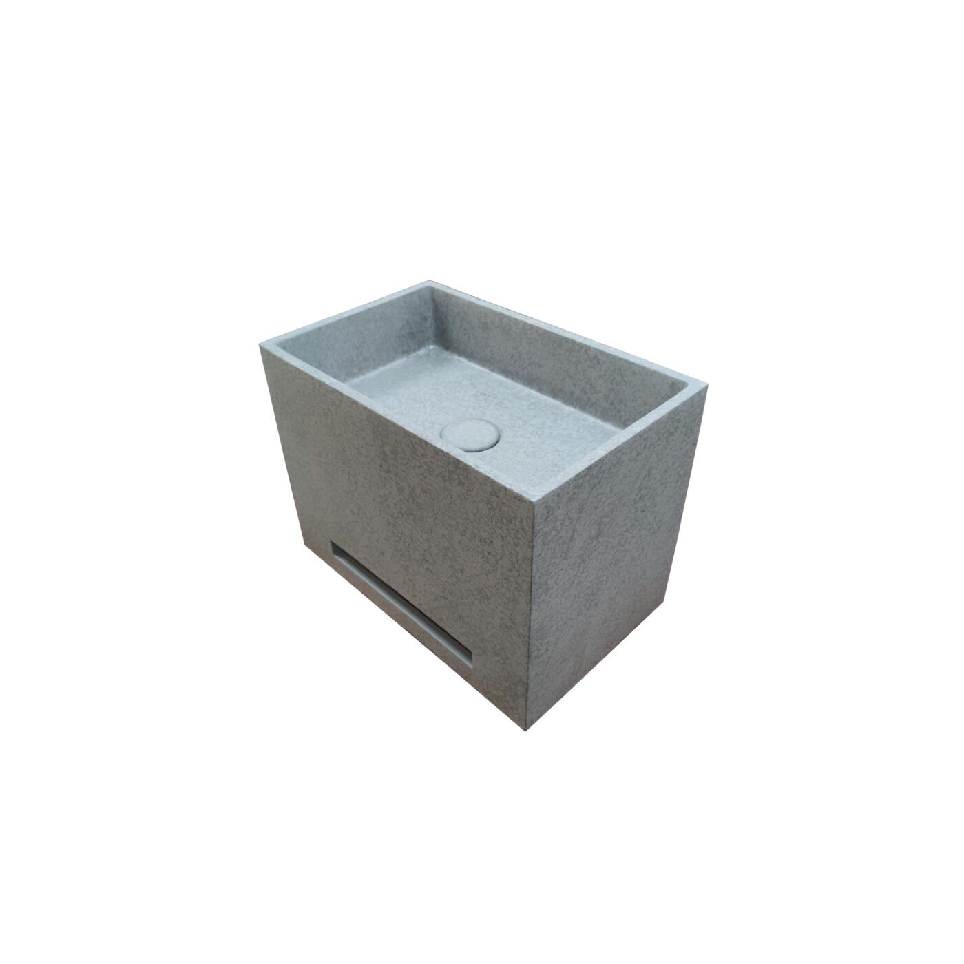 Ideavit Idea.Wall-B1 rechthoekige wastafel met handdoekhouder 25x40 beton grijs