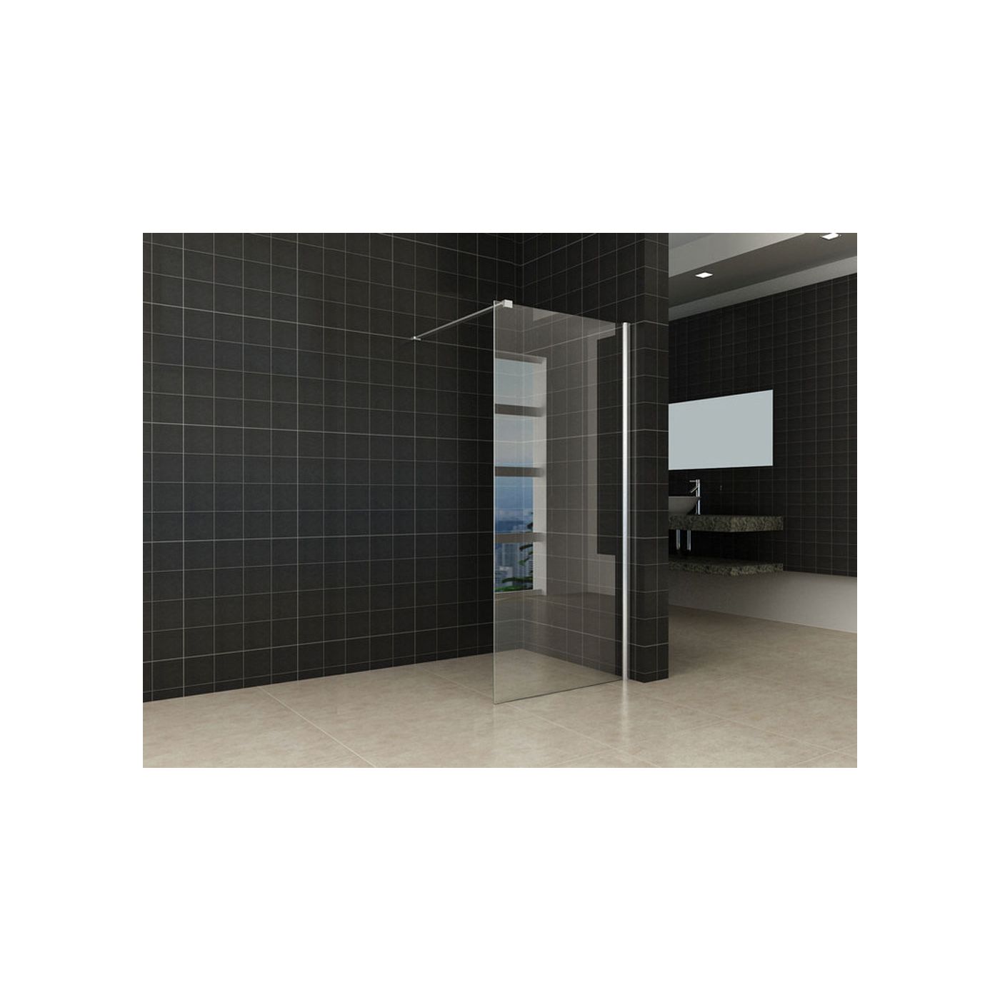 Wiesbaden Comfort inloopdouche 800 x 2000 x 10 mm nano helder glas/chroom