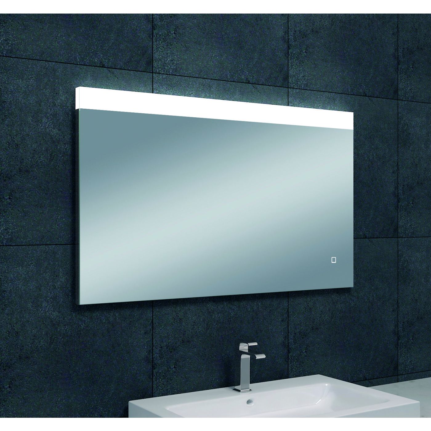 Wiesbaden Single dimbare LED condensvrije spiegel 100x60 cm chroom