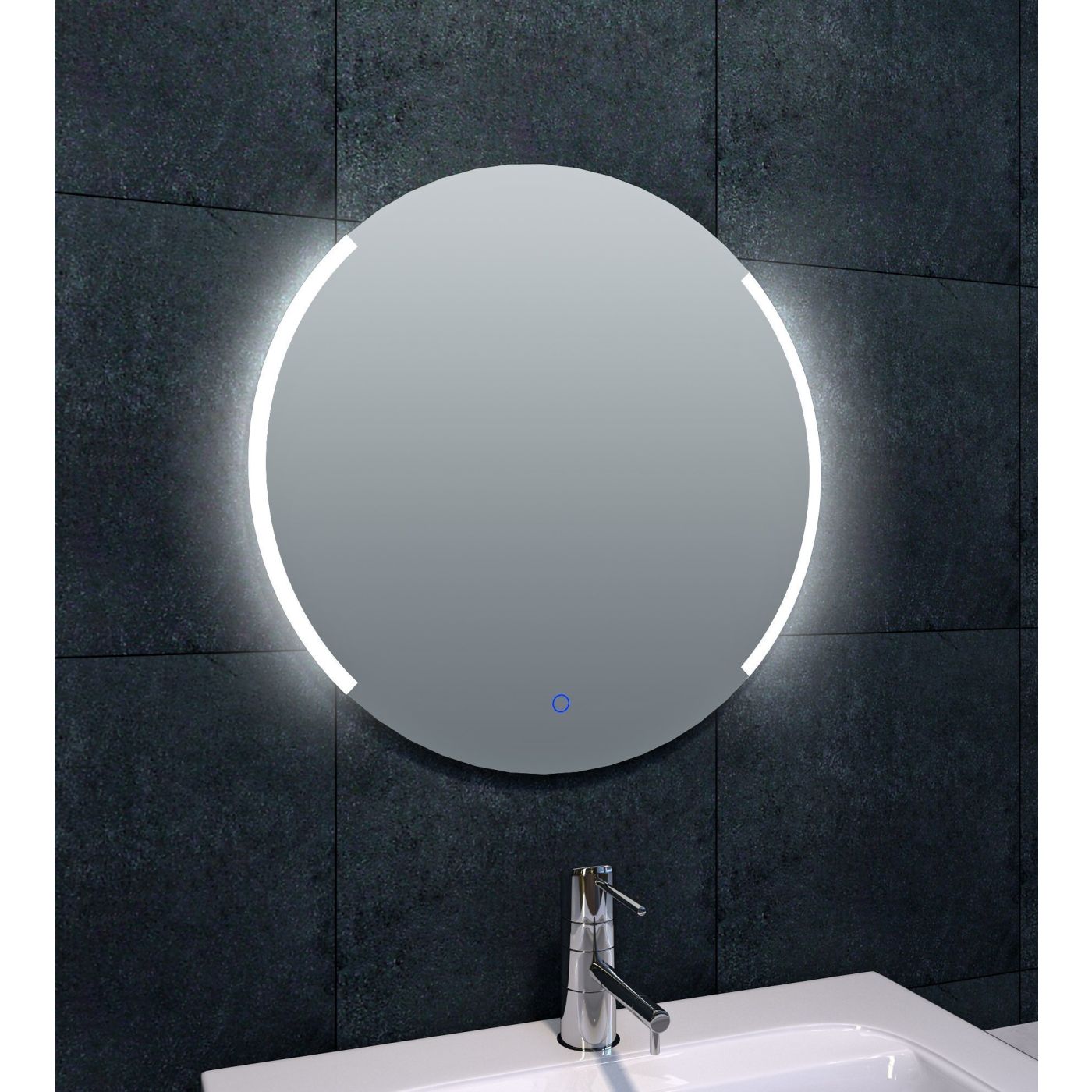 Wiesbaden Round dimbare LED condensvrije spiegel 60 cm chroom