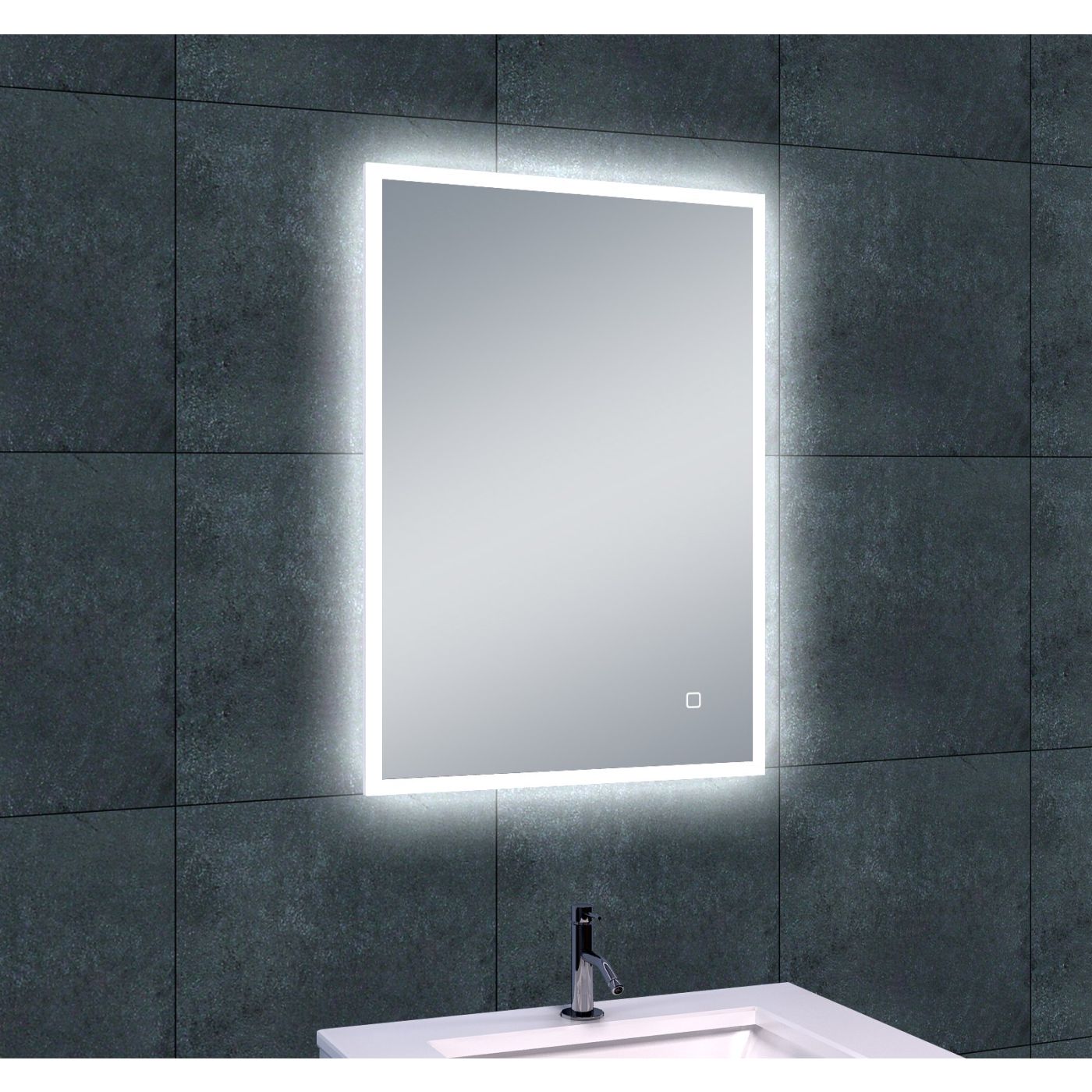 Wiesbaden Quatro-Led condensvrije spiegel 70x50 cm aluminium