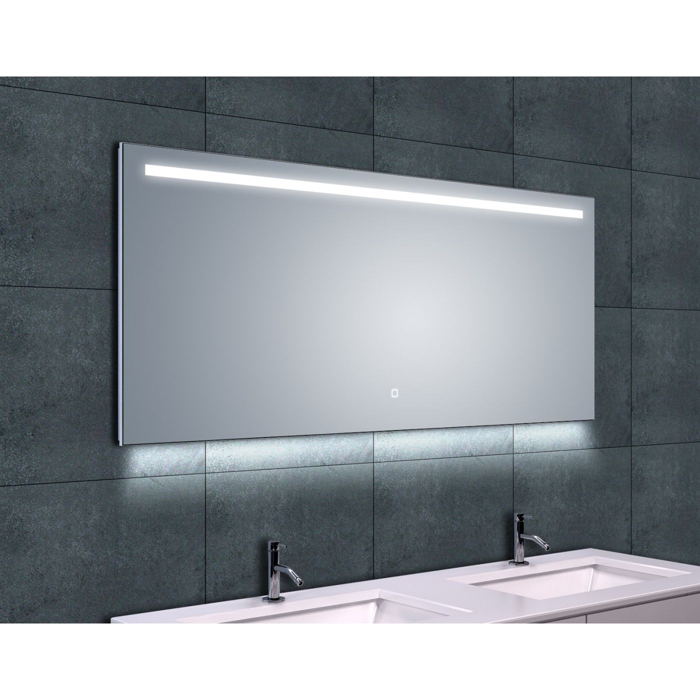 Wiesbaden Ambi one LED spiegel met spiegelverwarming 140x60 cm chroom