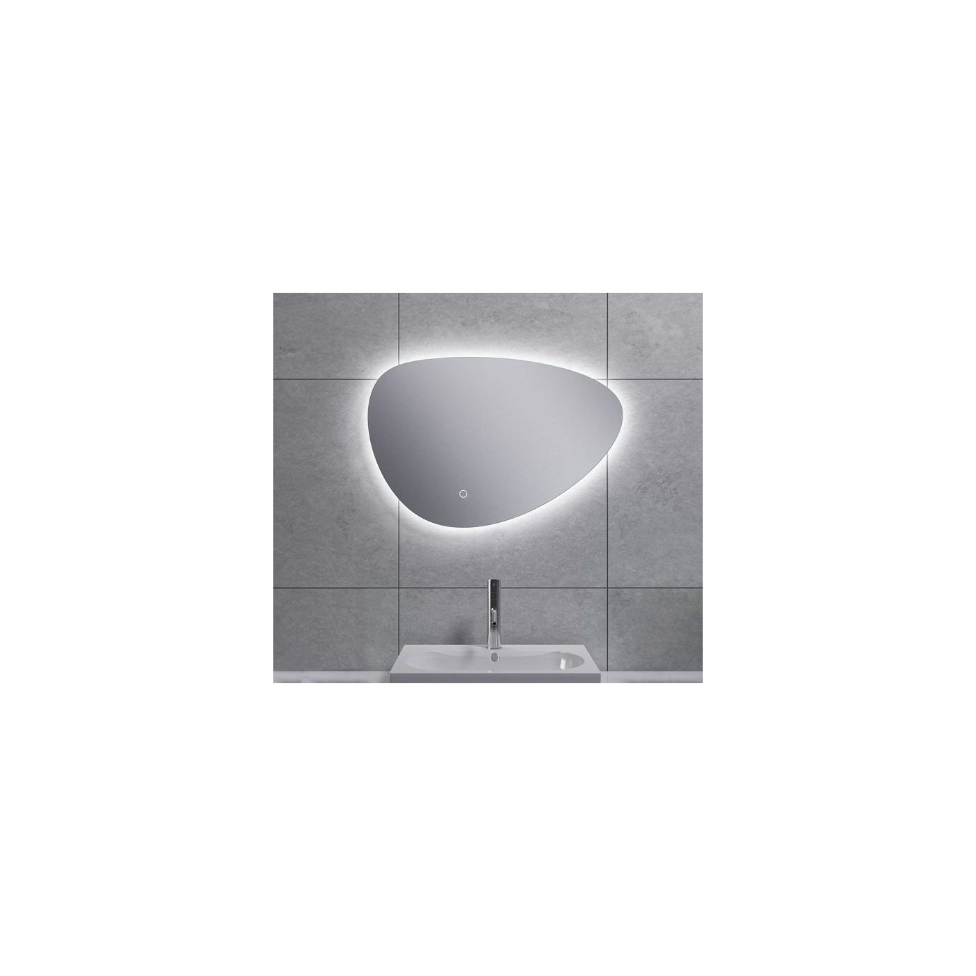 Wiesbaden Uovo spiegel eirond met LED verlichting 60x41 cm chroom
