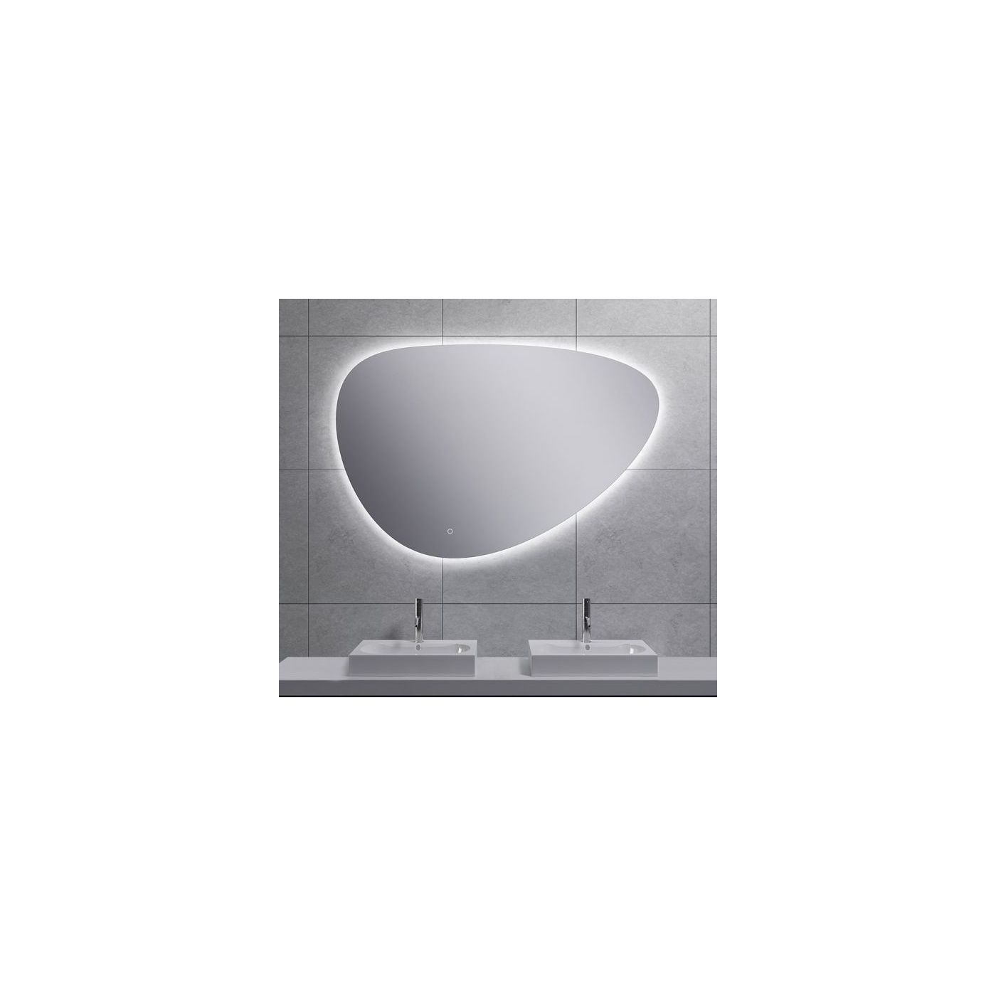 Wiesbaden Uovo spiegel eirond met LED verlichting 150x100 cm chroom