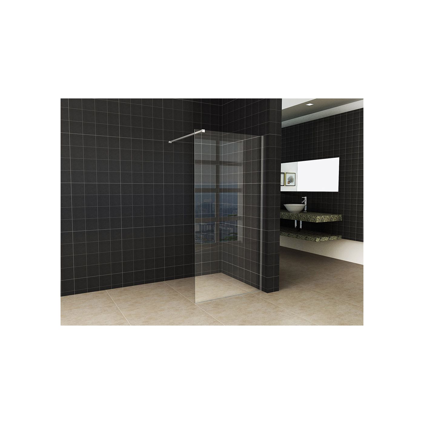 Wiesbaden Slim glasplaat 850 x 2000 x 8 mm nano helder glas