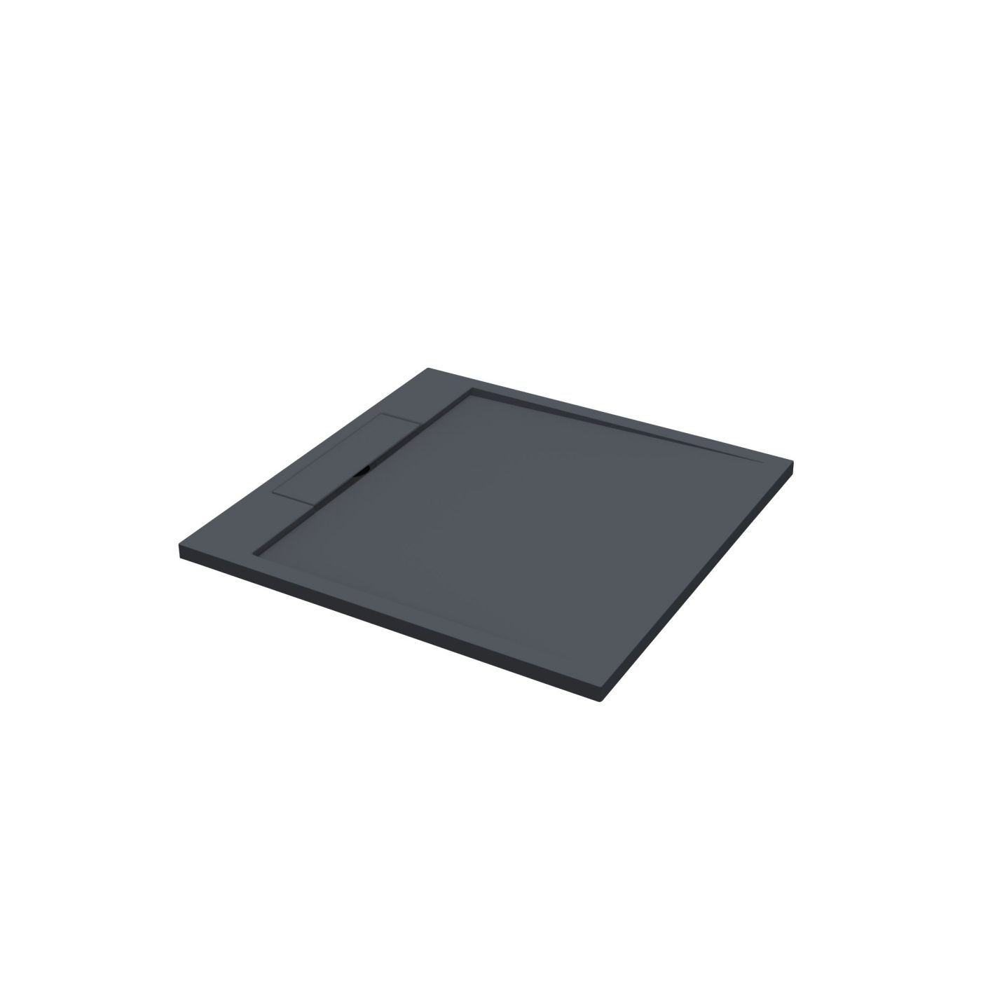 Best Design Just Solid douchebak Decent 90x90cm mat zwart