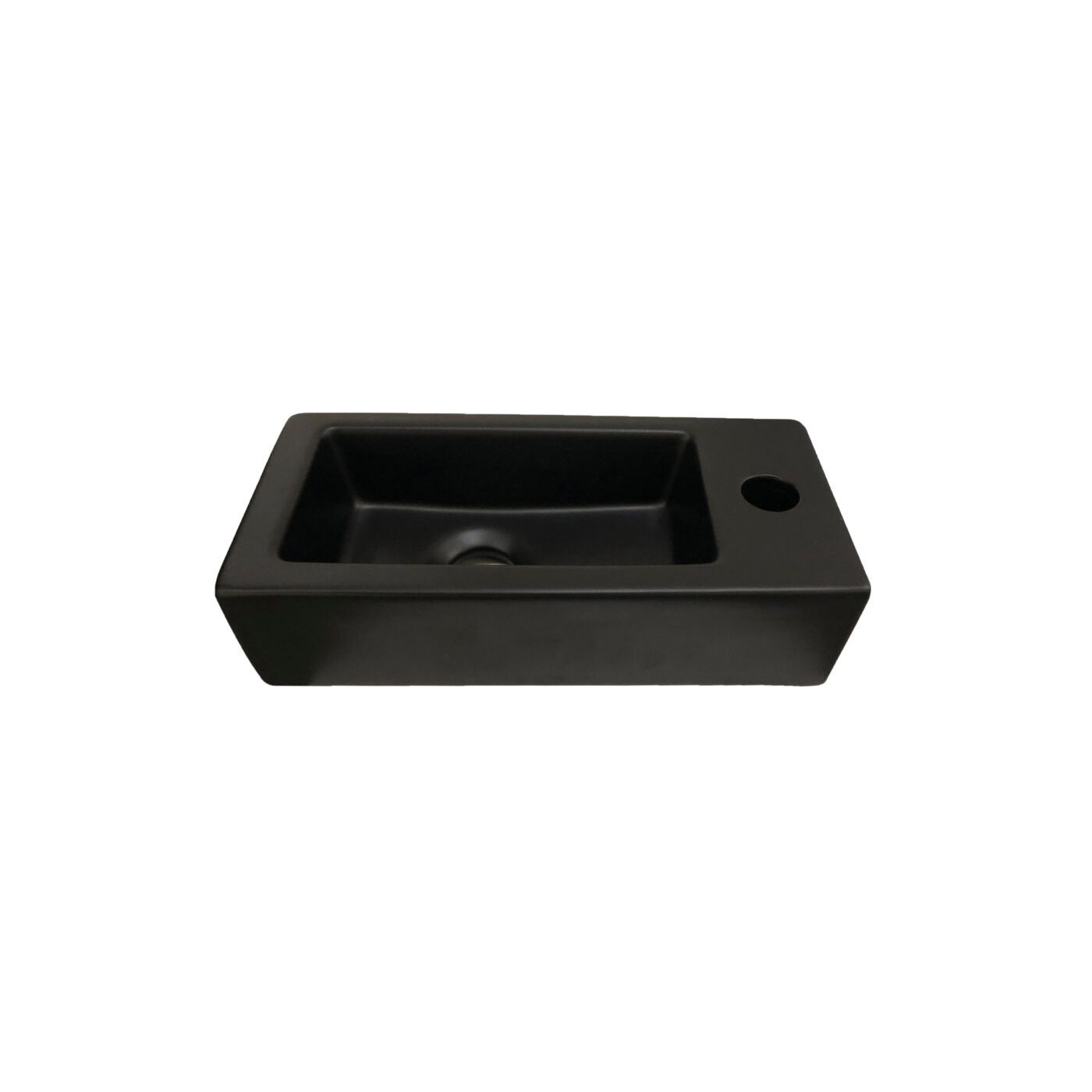 Best Design Farnette fontein rechts met kraangat 37x18cm mat zwart