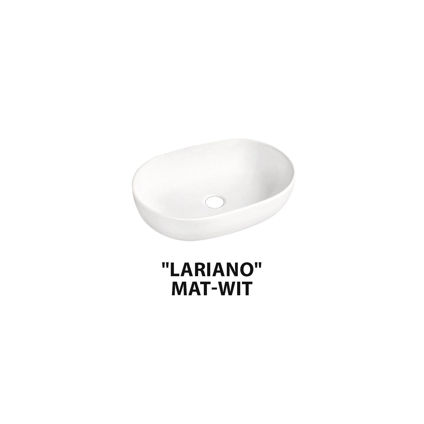 Best Design Lariano opbouw waskom 60x42.5 cm mat wit
