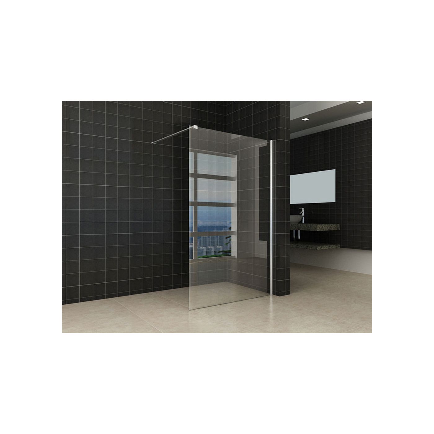 Wiesbaden Comfort inloopdouche 1200 x 2000 x 10 mm nano helder glas/chroom