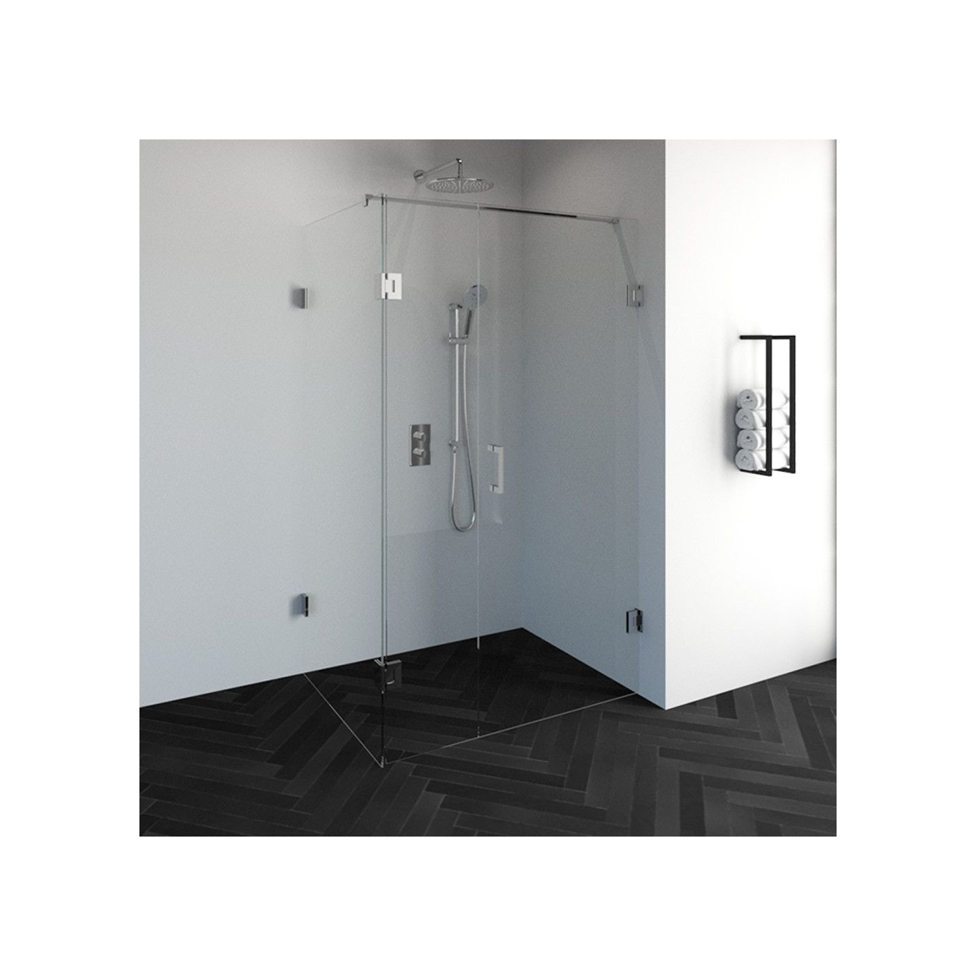 Tapo Creative rechthoekige douchecabine 3-delig 120x90 chroom