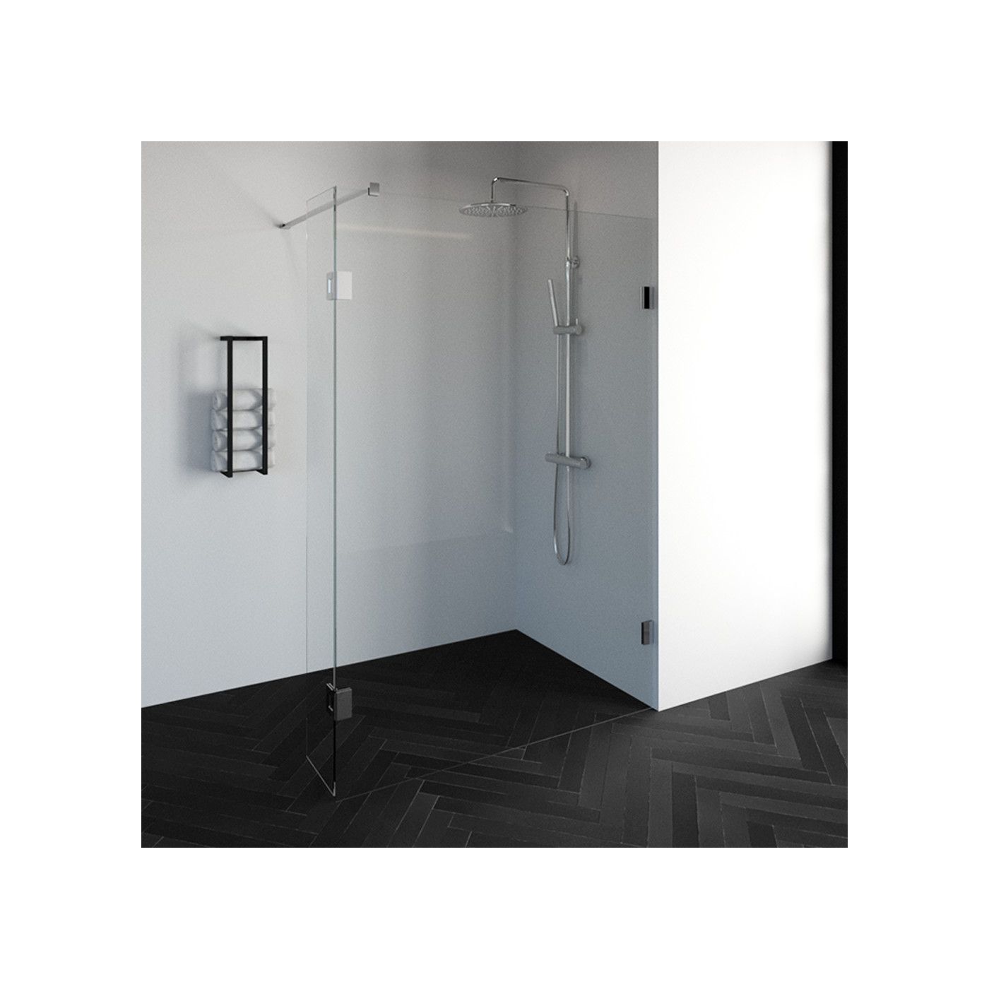 Topa Creative inloopdouche met draaibare 30 zijwand 140 chroom