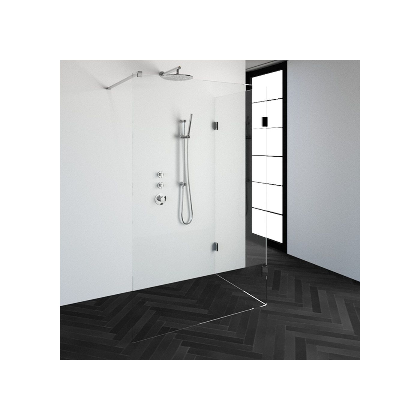 Topa Creative inloopdouche 2 delig 130x90 chroom