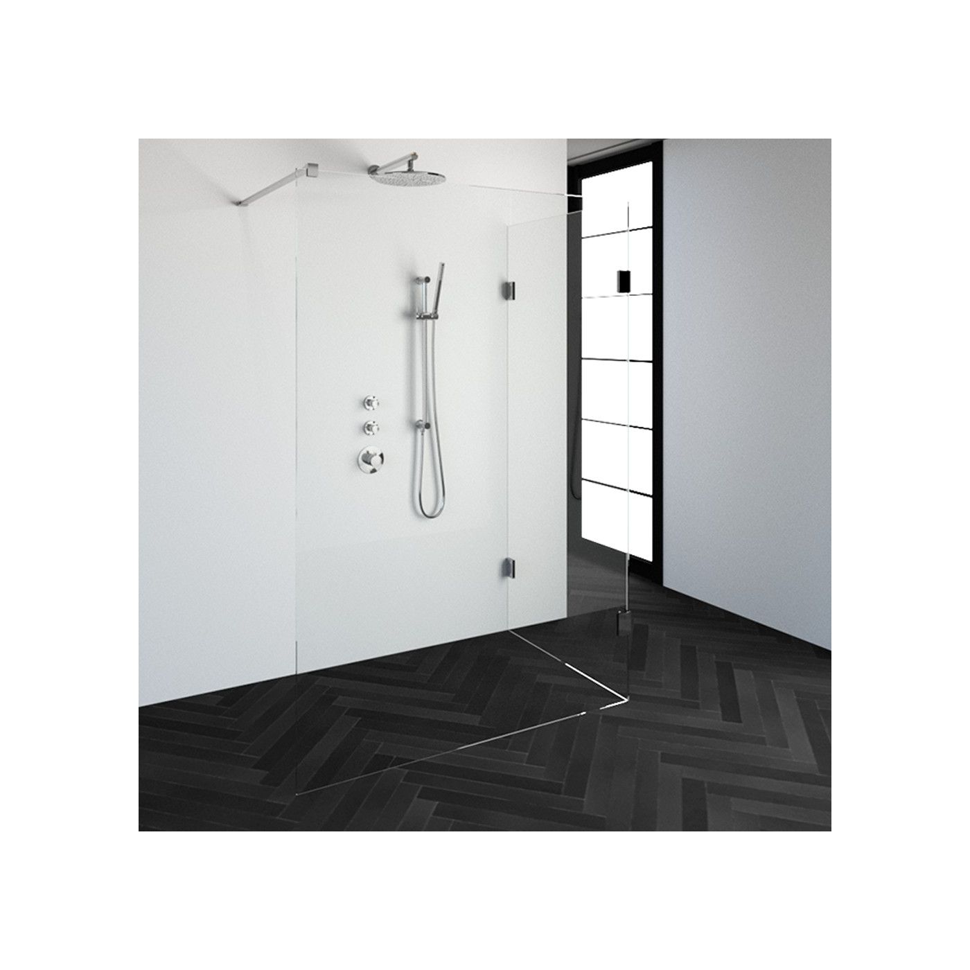 Topa Creative inloopdouche 2 delig 140x90 chroom