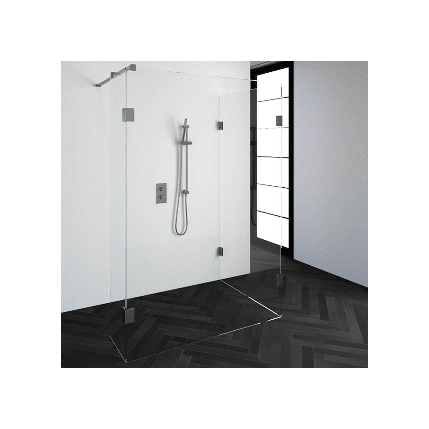 Topa Creative inloopdouche 3 delig 140x100 breedte kleine zijwand 40 RVS