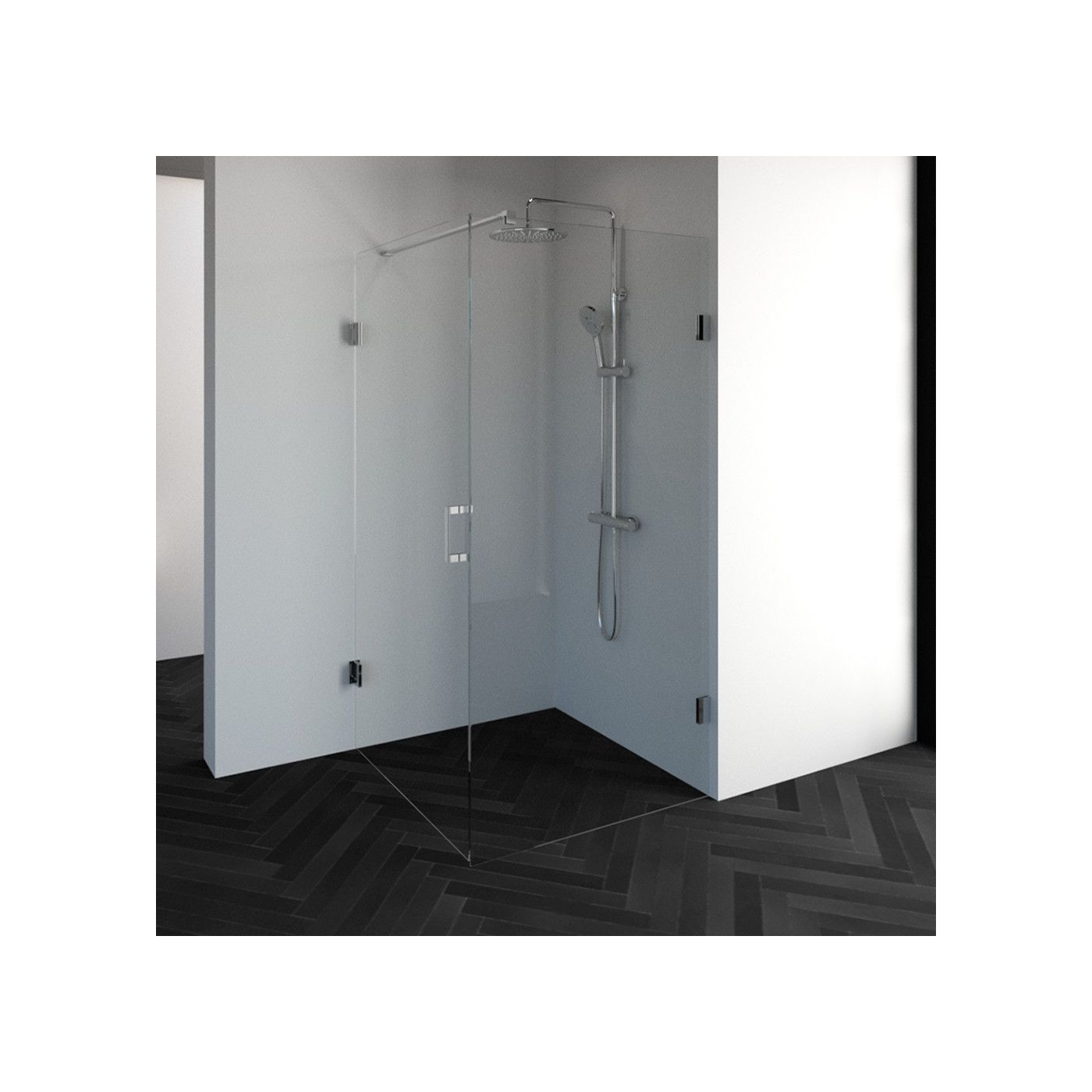 Topa Creative vierkante douchecabine 2 delig 100x100 chroom