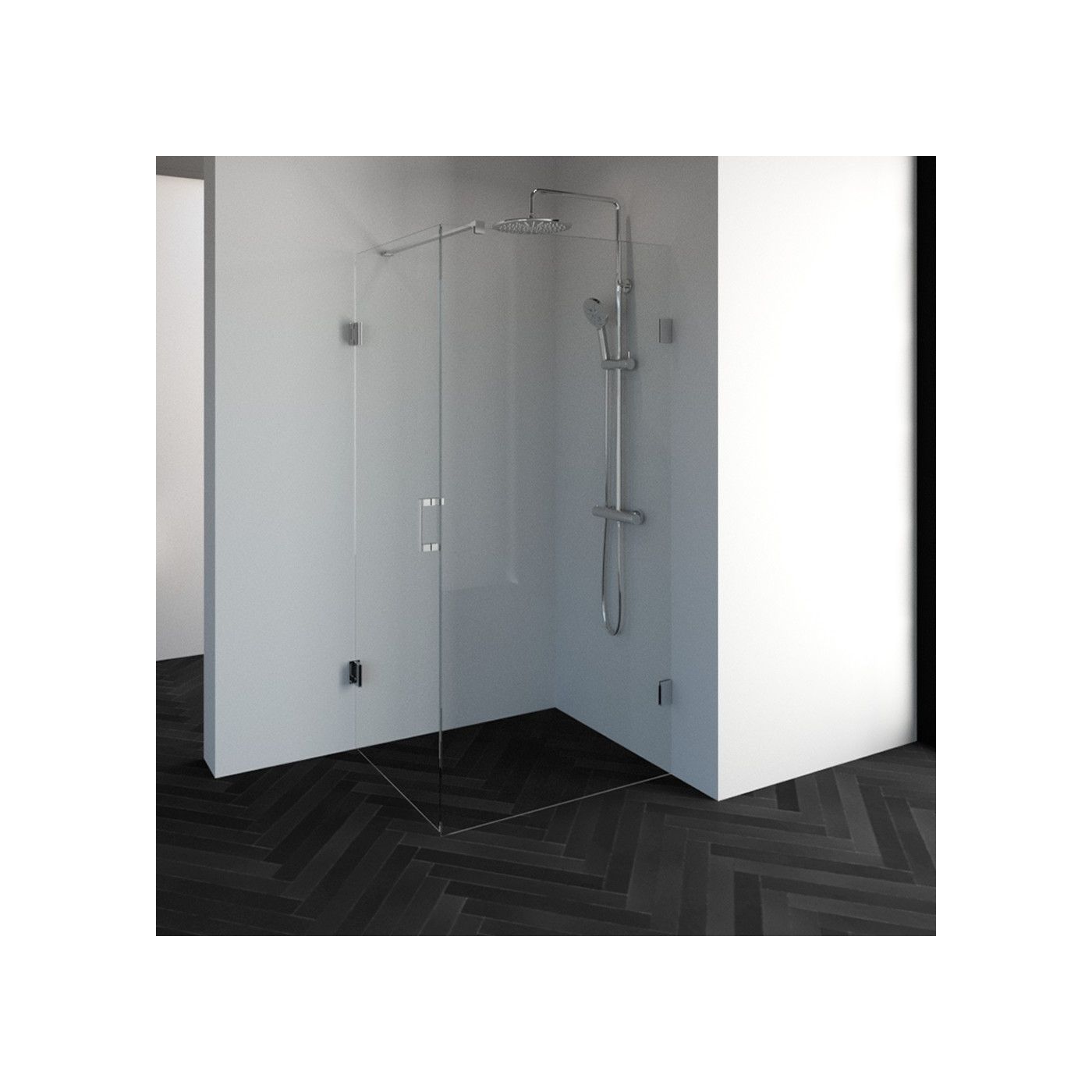 Topa Creative rechthoekige douchecabine 2 delig 100x80 chroom