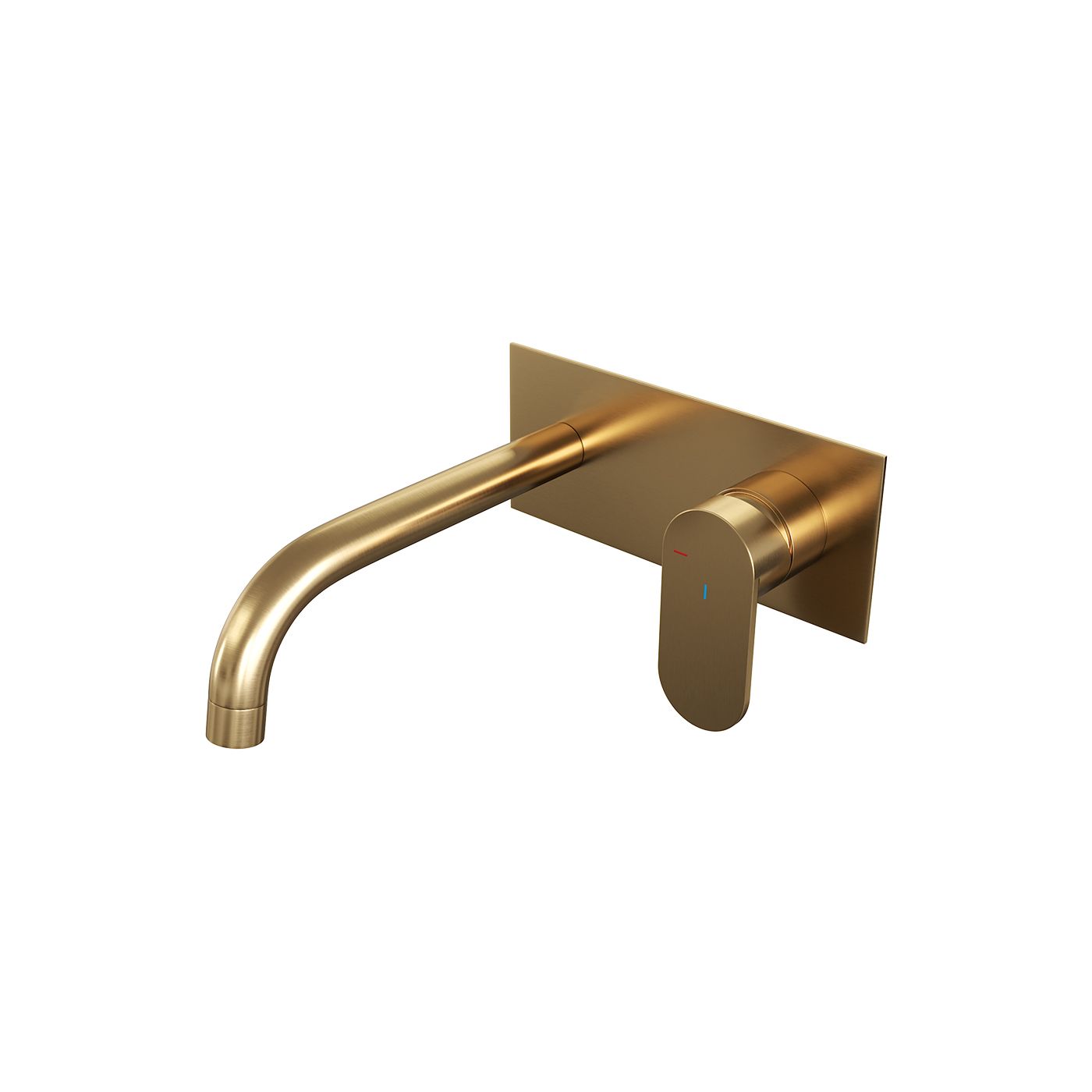 Brauer Gold Edition inbouw wastafelmengkraan brede hendel 20x9 goud Gebogen