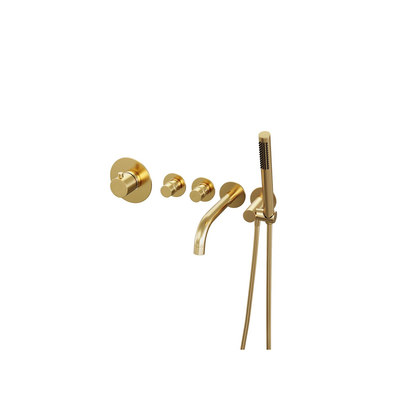 Brauer Gold Edition inbouwbadkraan uitloop en staafhanddouche goud