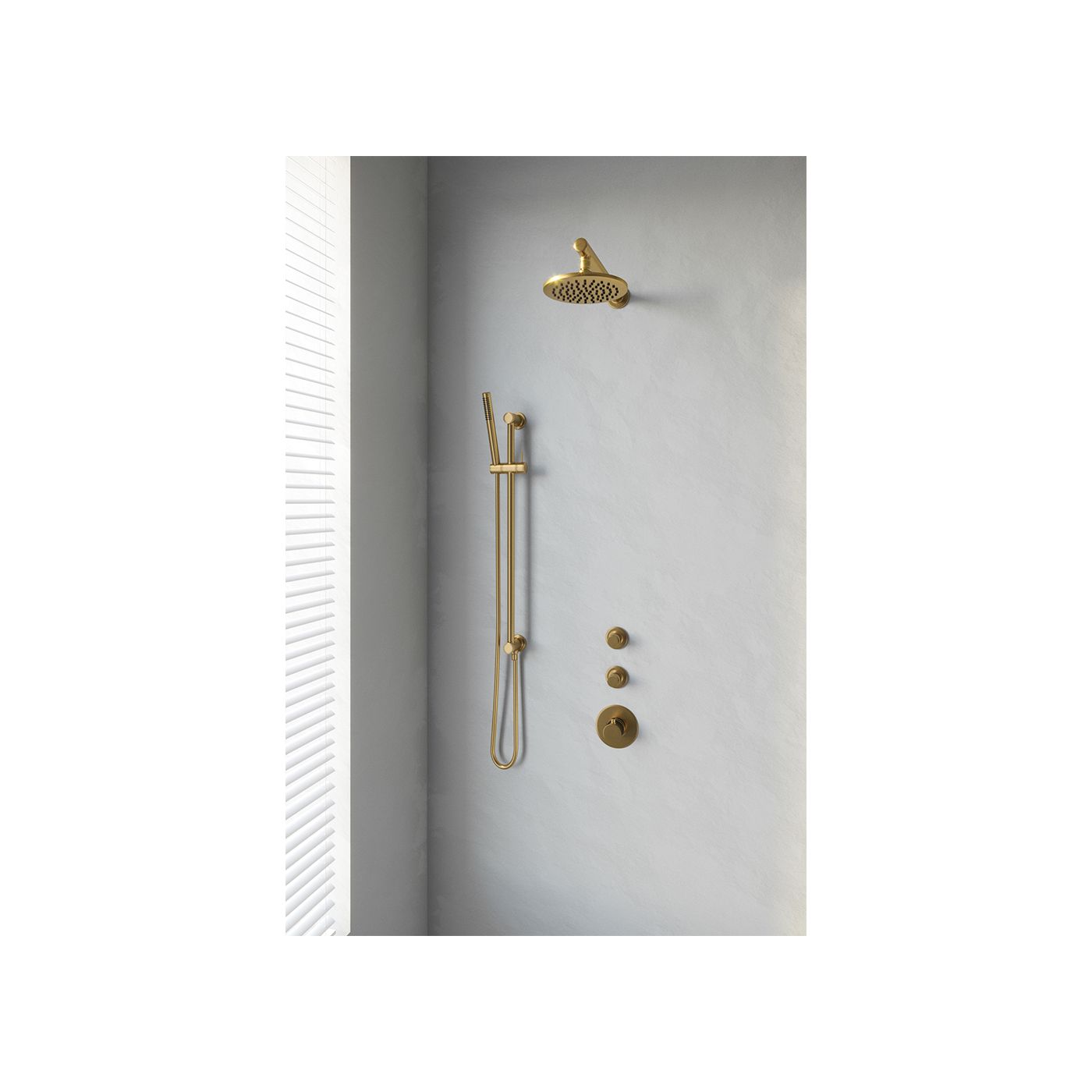 Brauer Gold Edition doucheset glijstang, rechte muurbuis en staafhanddouche 20 goud