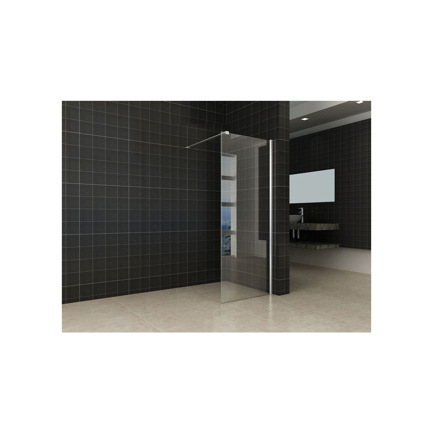 Wiesbaden Comfort inloopdouche 700 x 2000 x 10 mm nano helder glas/chroom