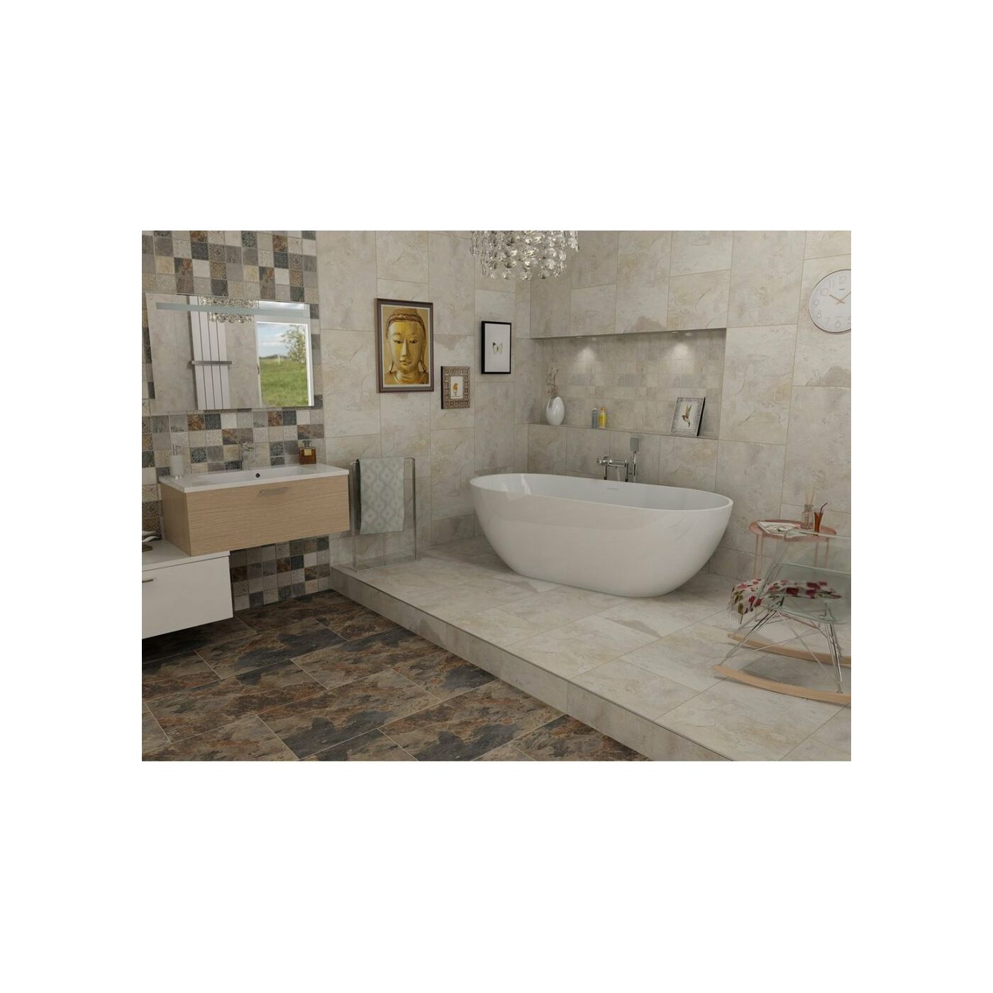 Polysan Reduta vrijstaand bad van gegoten marmer 171x81x58 cm wit