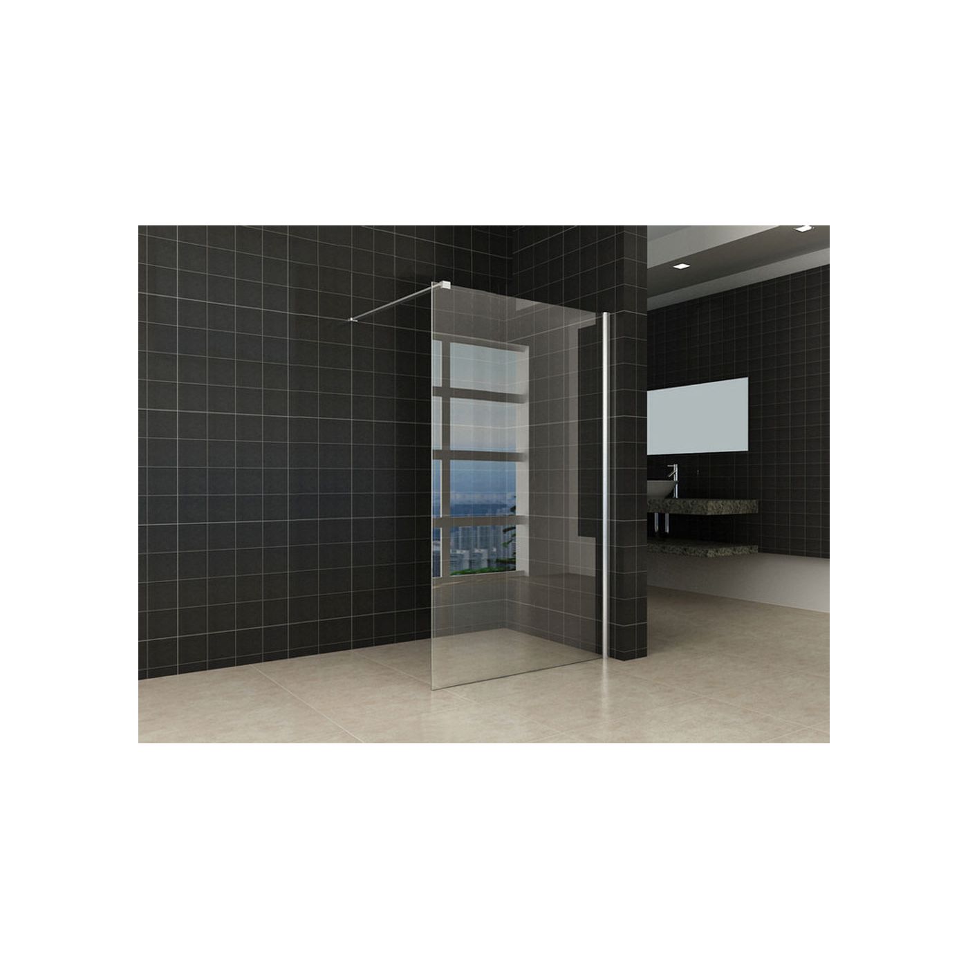 Wiesbaden Comfort inloopdouche 1100 x 2000 x 10 mm nano helder glas/chroom