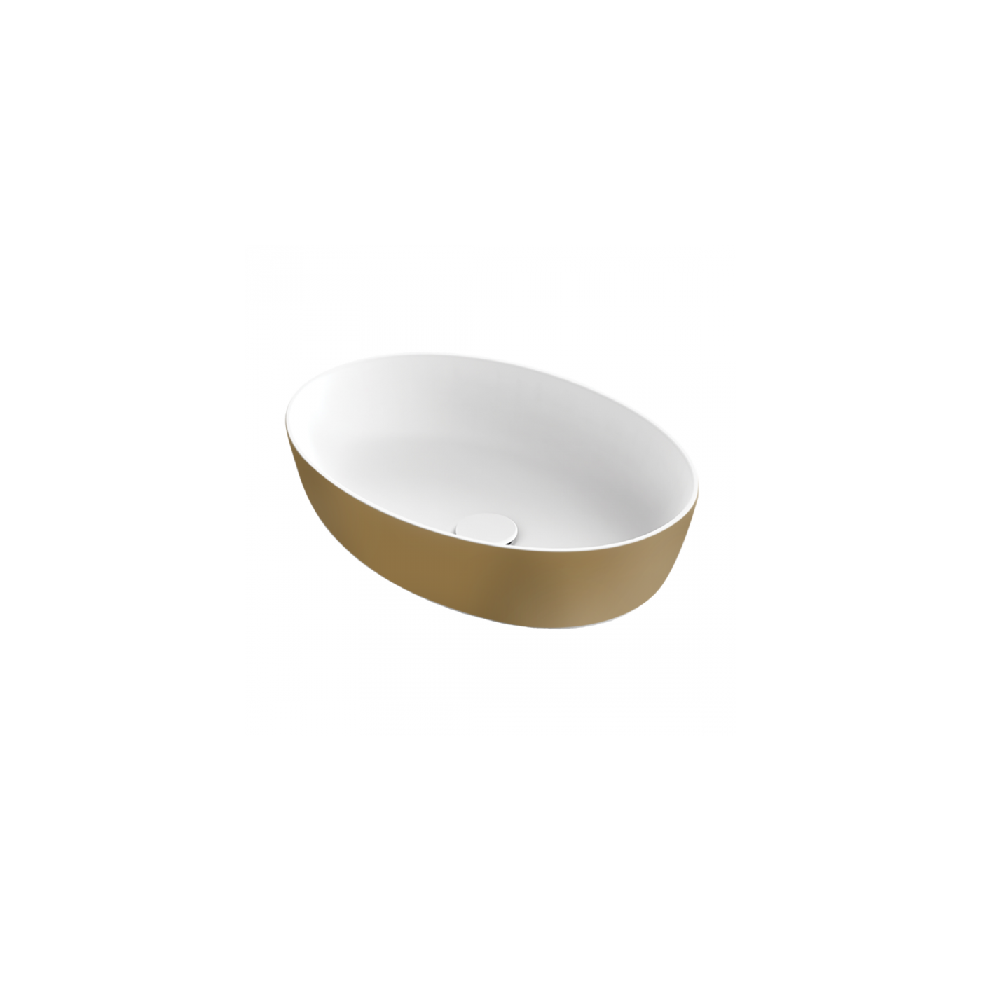 Xenz Neo-E waskom ovaal solid surface wit goud