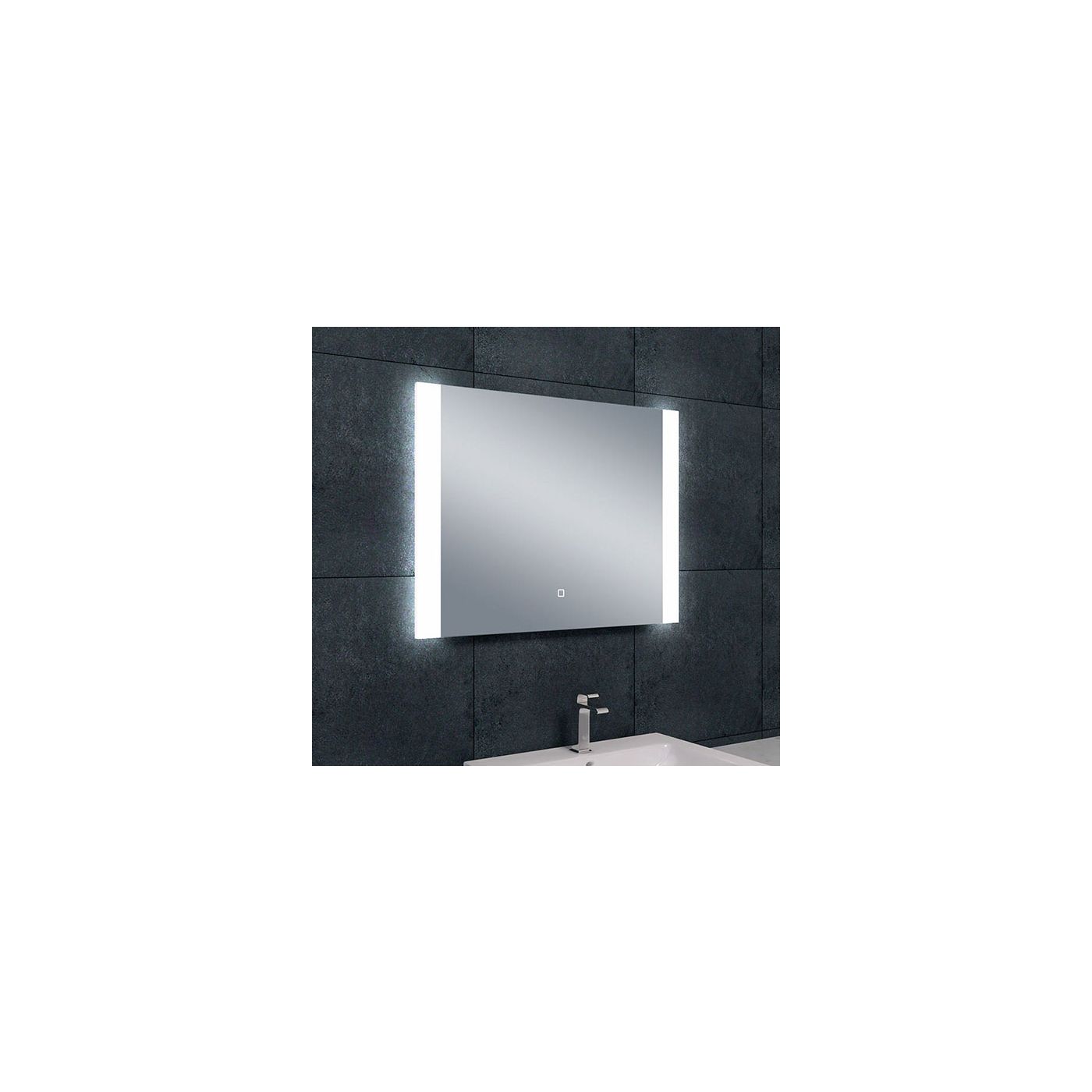 Wiesbaden Sunny spiegel rechthoek met LED, dimbaar en spiegelverwarming 80 x 60 cm