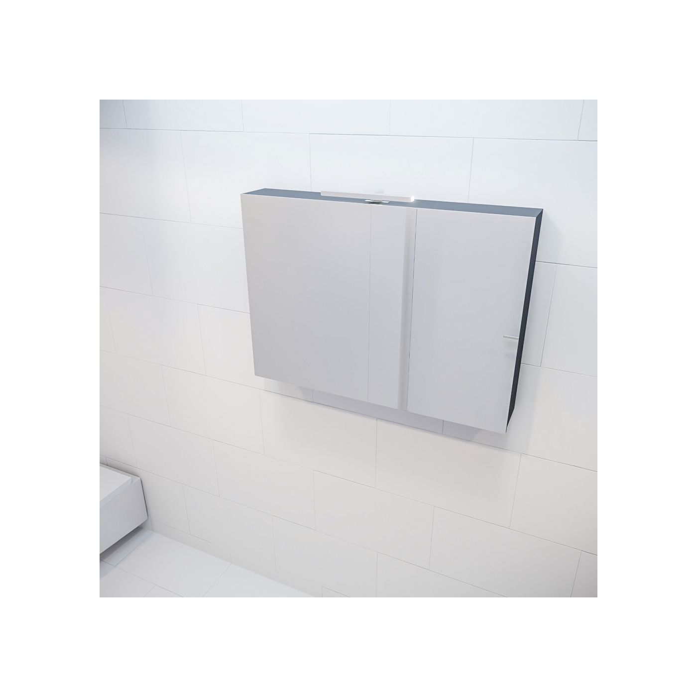 Mondiaz Cubb spiegelkast 100x70x16cm kleur dark grey met 2 deuren