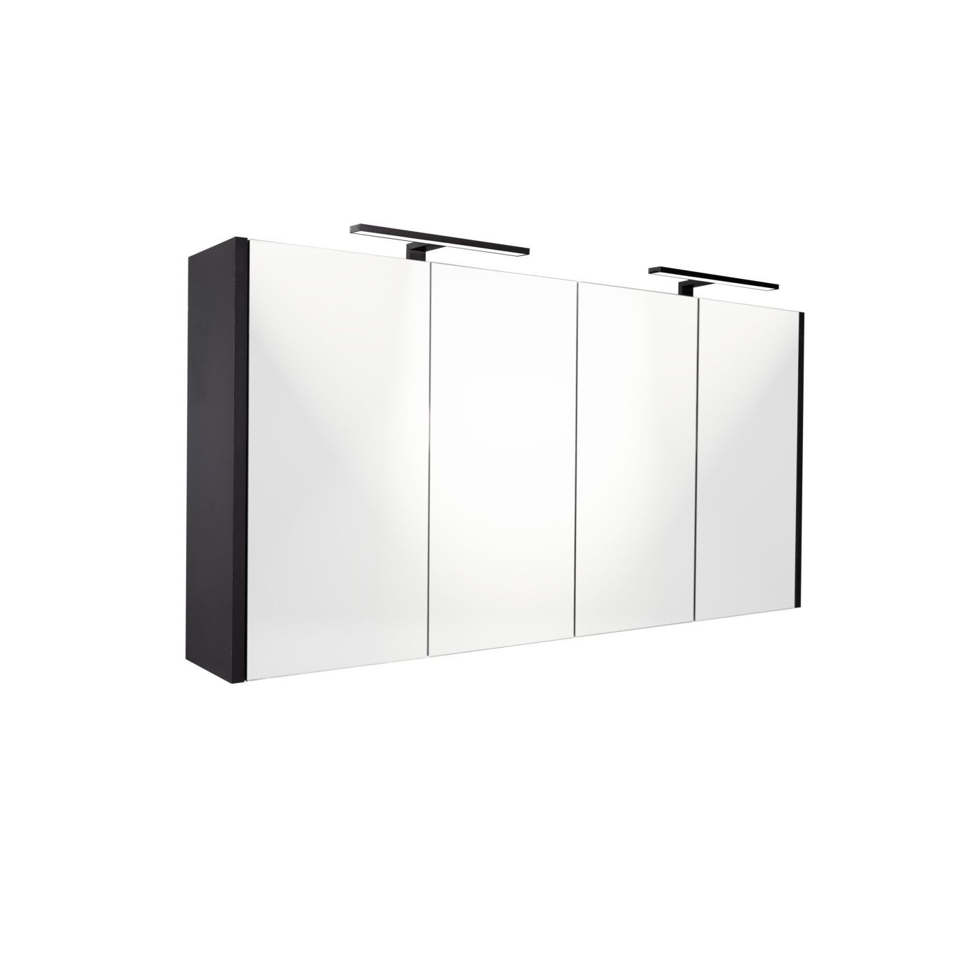 Best Design Happy Black spiegelkast met verlichting 120x60 mat zwart