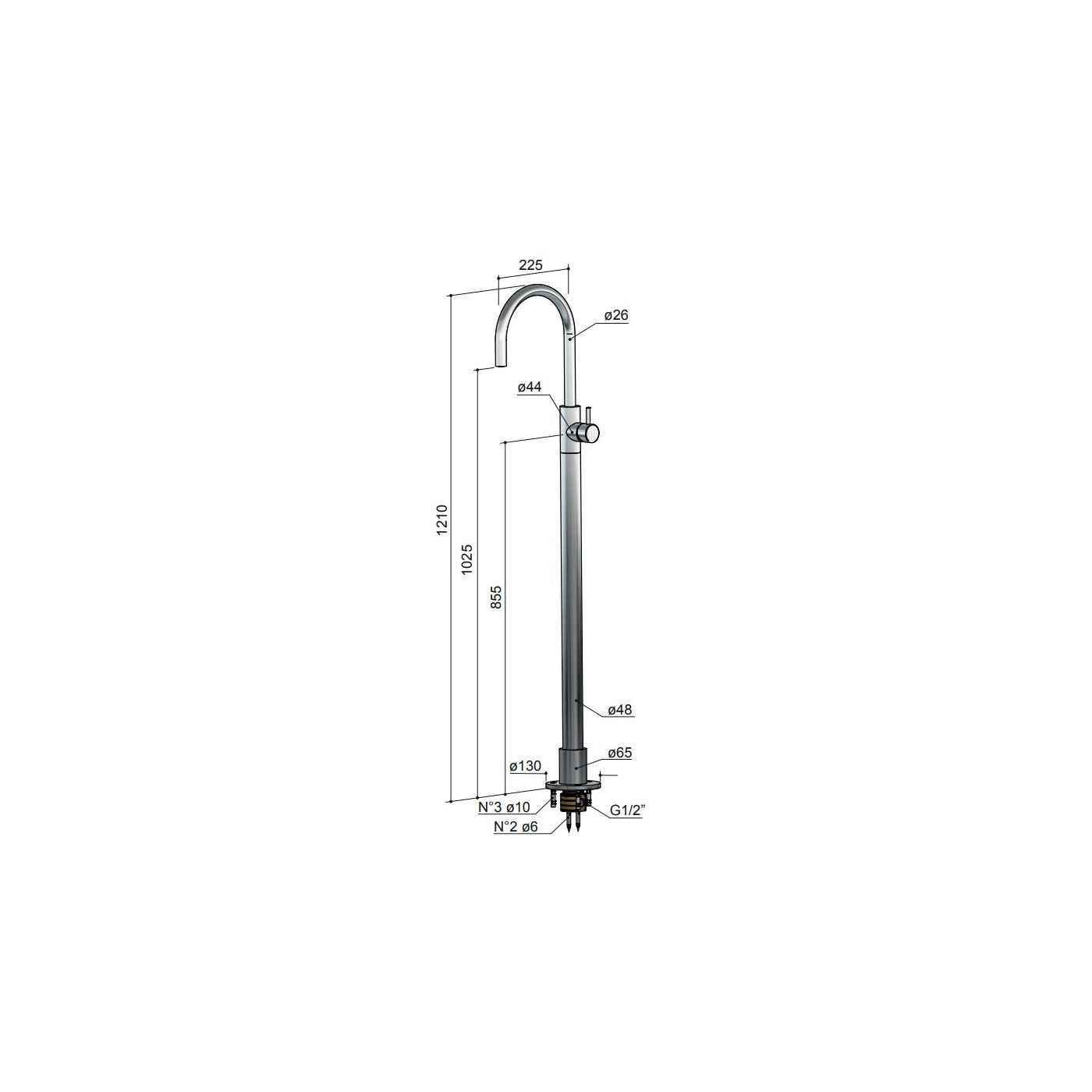 Hotbath Cobber CB078W vrijstaande wastafelmengkraan chroom