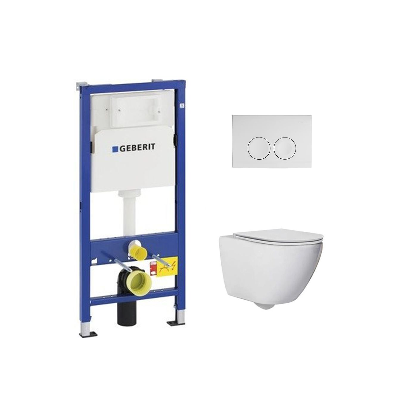 Saniclear Jama UP100 toiletset rimfree met flatline softclose zitting 53 cm wit