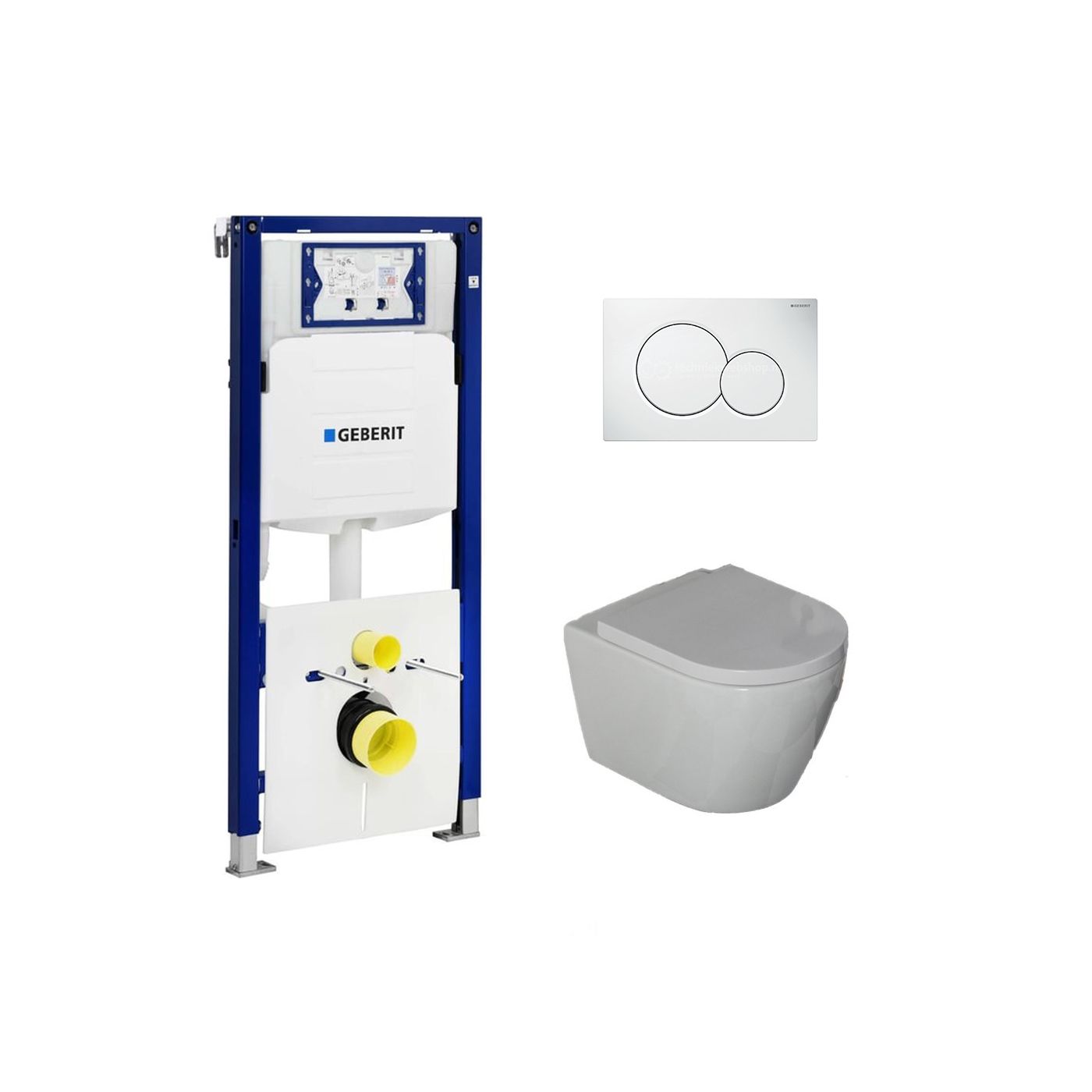 Saniclear Jama UP320 toiletset rimfree met softclose zitting 53 cm wit