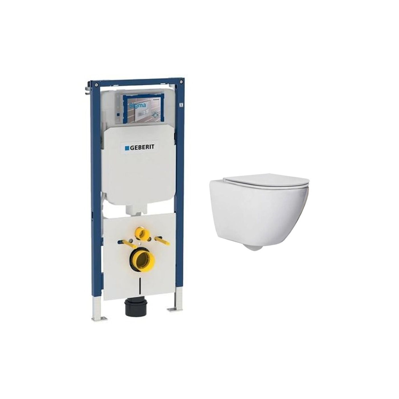 Saniclear Jama UP720 toiletset rimfree met flatline softclose zitting 48 cm wit
